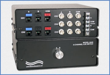 Model 8449 5-Channel RJ45/BNC A/B Switch with Barrier Terminal Block Port